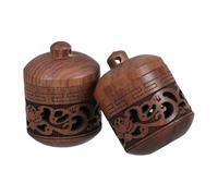 Vaguelly Bustina di Legno Fai da Te Lanterna Intagliata 2 Pezzi, Ciondolo Portatile Diffusore Aromatico per Auto, Casa e Ufficio, Decorazione Sospesa Profumata Piccola e Compatta