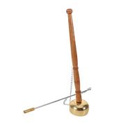 Vaguelly Campana Rituale in Rame con Manico in Legno, Strumento di Buddha per Tempio Buddista, Campanello a Percussione per Cerimonie e Preghiere Meditative, Forniture per Altare Sacro