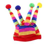 Vaguelly cappello da clown mascherata costume divertente martedì carnevale accessori per feste cappello da giullare Cappello da maschera cappello da circo cappelli pazzi provato