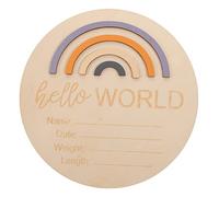 Vaguelly Carta traguardo arcobaleno Piatto segno di annuncio neonato Qui penna pastiglia kit costume mesi targhette in legno per asili nido segno di annuncio di nascita del Di legno