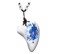 Vaguelly Ceramic Ocarina Necklace Musical Instrument for Beginners Lightweight Travel Accessory for Kids and Adults