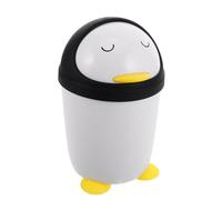Vaguelly Cestino dei Rifiuti Pinguino Bianco 1,2 con Coperchio | Plastica Riutilizzabile, Forma Simpatica, Uso Quotidiano in Camera dei Piccoli, Tavolo e Bagno