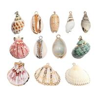 Vaguelly Charms Conchiglie 12 Pezzi in Materiale Shell, Accessori per Orecchini e Portachiavi, Resistenti alla Deformazione, per Laboratori Creativi Stili multipli