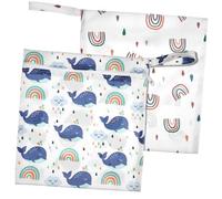 Vaguelly Confezione Da 2 Sacchetti Portaoggetti Per Pannolini Per Bambini Con Disegni Di Cartoni Animati Per Salviette Per Neonati Sacchetti Per Costumi Da Bagno