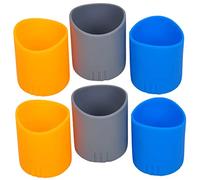 Vaguelly Coperture Protettive Anticaduta Per Microfono in Silicone 6 Pezzi, Accessori Per Microfoni Portatili, Colori Arancione, Blu e Grigio, Per Ktv, Feste e Conferenze