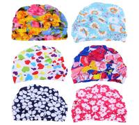 Vaguelly Cuffie da Nuoto Stampa Floreale Set 6 Pezzi Elastiche e Impermeabili in Nylon Super Elastico e Resistente e Protezione Orecchie per Adulti per Vacanze Estive