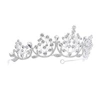 Vaguelly Fascia Di Strass Diadema Per Le Donne Addio Al Nubilato Nozze D'oro Diademi Ragazza Signora Compleanno Festa Nuziale Formale Comunione Essere Mer Spose Con Tiara Bianca Lega