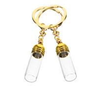 Vaguelly Flaconi Di Profumo Da Viaggio in Vetro Trasparente 2 Pezzi Con Portachiavi, Mini Bottiglie Ricaricabili Per Oli Essenziali e Fragranze, Set Con Tappi Dorati Per Uso Quotidiano e Spostamenti