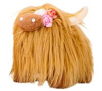 Vaguelly Giocattoli di mucca simulati giocattolo decorativo della mucca simpatico peluche di mucca animale di mucca impagliato giocattoli della fattoria giocattolo di mucca Marrone