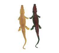 Vaguelly Giocattolo Realistico Coccodrillo 40 Cm in Gomma Morbida Suono, Set da 2 Pezzi, Giocattolo Educativo di Simulazione per Gioco da Bagno e Coordinazione Mano-cervello