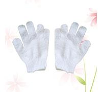 Vaguelly Guanto Esfoliante Per Doccia e Bagno Cinque Dita Guanto Scrub e Bianco Compatibile Con Saponi Doccia Facile Indossare e