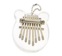 Vaguelly Kalimba Pianoforte 8 Tasti in Vetro Trasparente Strumento Musicale Portatile per Casa e Relax Forma di Orsacchiotto