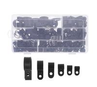 Vaguelly Kit 200 Pezzi Clip per Cavi in Nylon Nero Tipo R Resistente All'invecchiamento e All'usura per Organizzazione Fili Elettrici e Gestione Cavi Efficiente