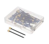 Vaguelly Kit 50 Pezzi Chiodi da Parete in Metallo con Testa in Rame, Ganci per Cornici e Scatola Portaoggetti, per Appendere Quadri, Poster e Opere D’arte, Supporto Resistente per Uso