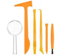 Vaguelly Kit Attrezzi Giocattolo per Scavo , 3 Set Martello Plastica, Scalpello, Raschietto, Spazzola e Lente D’ingrandimento, Strumenti Educativi per Giochi di Finzione e Scoperta