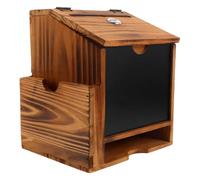 Vaguelly Legno Massello Cassetta dei Suggerimenti con Serratura da Parete | Finitura Marrone Caffè, Sportello Posteriore Removibile, Slot Ampio, Accessori di Montaggio Inclusi