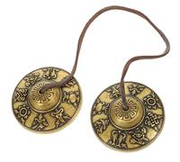 Vaguelly Nepal Cymbals Bell Campana di Rame Fatta a Mano per Meditazione Cerimonia Religiosa Buddismo Strumento a Percussione Compatto