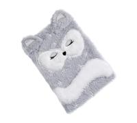 Vaguelly Notebook per Studenti con Copertina Peluche Cartoon Volpe Grigia Diario Personale Adorabile con Righe Taccuino Organizzativo per Ragazze Regalo Morbido