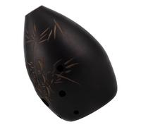Vaguelly Ocarina in Ceramica a Otto Fori Piccolo Nero per Principianti, Strumento Musicale Tradizionale per Lezioni, Spettacoli e Pratica Personale