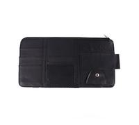 Vaguelly Organizer per Alette Parasole Auto, Porta Oggetti per Visiera Parasole, Pu Nero, per Occhiali, Protegge gli Occhiali e Non Ostacola la Visuale in Auto