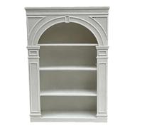 Vaguelly Ornamento per libreria in miniatura: organizer per libri per case delle bambole - piccolo scaffale espositivo per decorazioni in miniatura, accessorio per mobili in legno per bambini, bianco