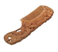 Vaguelly Pettine in legno intagliato a doppia faccia lato Bene districante scolpito naturale districare dentato hairdo pettine compatto pettine tascabile in legno piccolo pettine Sandalo