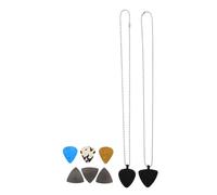 Vaguelly Portaplettri per Chitarra in Silicone Morbido Collana con Doppio Lato per Bassi Ukulele ed Elettrica Supporto Pratico e Chic con Laccio da Collo per Musicisti