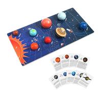 Vaguelly Puzzle Solare in Legno per Anni Planeti Educativo Gioco Didattico Sicuro e Robusto per Facile da Montare e Conservare