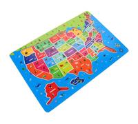 Vaguelly Puzzle Usa Educativo in Legno in Inglese Sviluppa Competenze Cognitive e Riconoscimento e Istruttivo per Apprendimento Della Geografia
