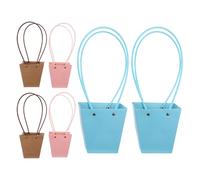 Vaguelly Sacchetti di Carta Kraft Impermeabili per Dolci 6 Pezzi Manico Robusto Sacchetti Regalo per Feste Romantiche e Bomboniere per Compleanni e Matrimoni Confezione Assortita Naturale