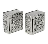 Vaguelly Scatola Porta Dentini da Latte in Metallo 2 Pezzi Motivi Animali Decorativi, Custodia per Raccolta e Protezione dei Denti da Latte, Regalo per Compleanno