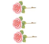 Vaguelly Set 3 Ganci da Parete Appendini Decorativi in Ferro e Resina in Resina a Forma di Rosa per Appendere Ombrelli e Cappelli in Soggiorno o Dietro la Porta