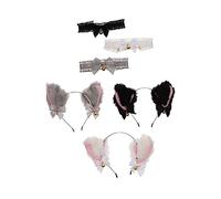 Vaguelly Set Da 3 Accessori Cosplay Cerchietto e Choker Orecchie Da Gatto Leggeri e Resistenti Per Feste a Tema Halloween, Costume Da Gatta Per Ragazze e Cosplay