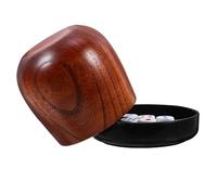 Vaguelly Set di Bicchiere per Dadi Facile da Pulire e Comodo da Usare in Legno Marrone con Base in Plastica per Giochi da Tavolo e Riunioni di Famiglia