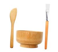 Vaguelly Set Kit Ciotola Per Mescolare Maschere Viso in Legno Con Pennello Delicato e Spatola Per Beauty Fai Da Te Uso Casa Care Skin
