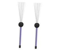 Vaguelly Spazzola per Batteria in Acciaio Gomma Bacchette Regolabili per Percussioni per Batteria e Jazz Superficie Liscia e Facile da Suonare