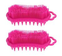 Vaguelly Spazzola per Lavare i Capelli in Silicone 2 Pezzi Setole Morbide e Massaggio Delicato per Cute e Pelle del Corpo Uso Quotidiano Sotto la Doccia