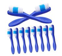 Vaguelly Spazzolino da Denti Confezione da 20 Pezzi Manico Corto Sicuro per Igiene Orale con Setole Morbide Blu Portatile per Cure Odontoiatriche in Carcere e Centri di Detenzione