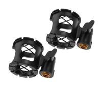 Vaguelly Supporto Microfono Clip Shockproof Nero in Plastica Antivibrazione 2 Fermo Microfono per Palchi e Bar