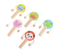 Vaguelly Tamburi A Mano Per Bambini 5 Pezzi Tamburi A Sonagli in Legno Colori Vivaci Per L'udito La Vista E La Comprensione
