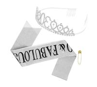 Vaguelly Tiara Compleanno con Sash e Cerchietto Accessori Festivi per Feste Compleanno Coroncina con per Donne e Idea per Celebrazioni