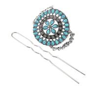 Vaguelly Tornante barrette hair clip spalliera hair pin hair bow fermaglio hairpin Forcina turchese Copricapo in stile cinese per retrò forcina in stile cinese Lega di zinco