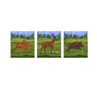 VAH - Trio di bersagli "animali della foresta", ideale per imparare a sparare con l'arco per bambini, realizzato a mano in Germania, giocattolo sostenibile in legno a partire dai 3 anni in su