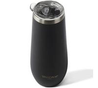 VAHDAM, Bicchiere da caffè in acciaio inox (270 ml, nero), isolamento sottovuoto, a doppia parete, a prova di sudore, con coperchio, per bevande calde e fredde