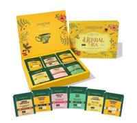 VAHDAM, Confezione Regalo di Tisane (6 Gusti, 36 Bustine) Senza Caffeina - Set Tisane e Infusi Regalo in Bustine Piramidali - Idea Regalo per Uomo e Donna