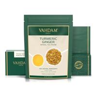 VAHDAM, Curcuma e Zenzero Tisane (50+ Tazze, 100g) Senza Caffeina | Set Tisane 100% Pure, Gustose e Speziate | Sottovuoto | Direttamente dall'India