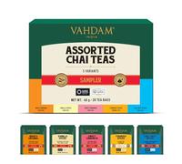 VAHDAM, Set degustazione Chai (5 gusti, 20 bustine) - Miscele indiane Masala Chai | Bustine Chai a foglia lunga | Assortimento di tè, regali di Natale per donne e uomini 2025