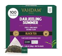 VAHDAM, Tè Nero Darjeeling (100 Bustine) Alto Tenore di Caffeina | Forte, Robusto e Aromatico | Darjeeling Second Flush | The Nero in Bustina | In Bustina Richiudibile con Chiusura Ermetica