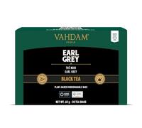 VAHDAM, Tè Nero Earl Grey (30 Bustine) The Nero in Foglie con Puro Olio di Bergamotto | Alto Tenore di Caffeina | In Bustine Piramidali per una Infusione Perfetta | Direttamente dall'India