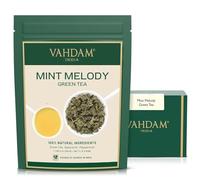 VAHDAM, Tè Verde alla Menta (50 Tazze) | Te Verde in Foglie con 100% Pura Menta Piperita | Da Giardini di Alta Quota | Da Preparare Caldo o Freddo | Sottovuoto |